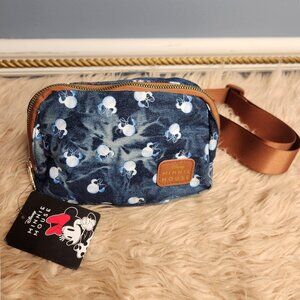 NWT DISNEY MINNIE MOUSE HEADBOW DENIM TIE DYE FANNY PACK